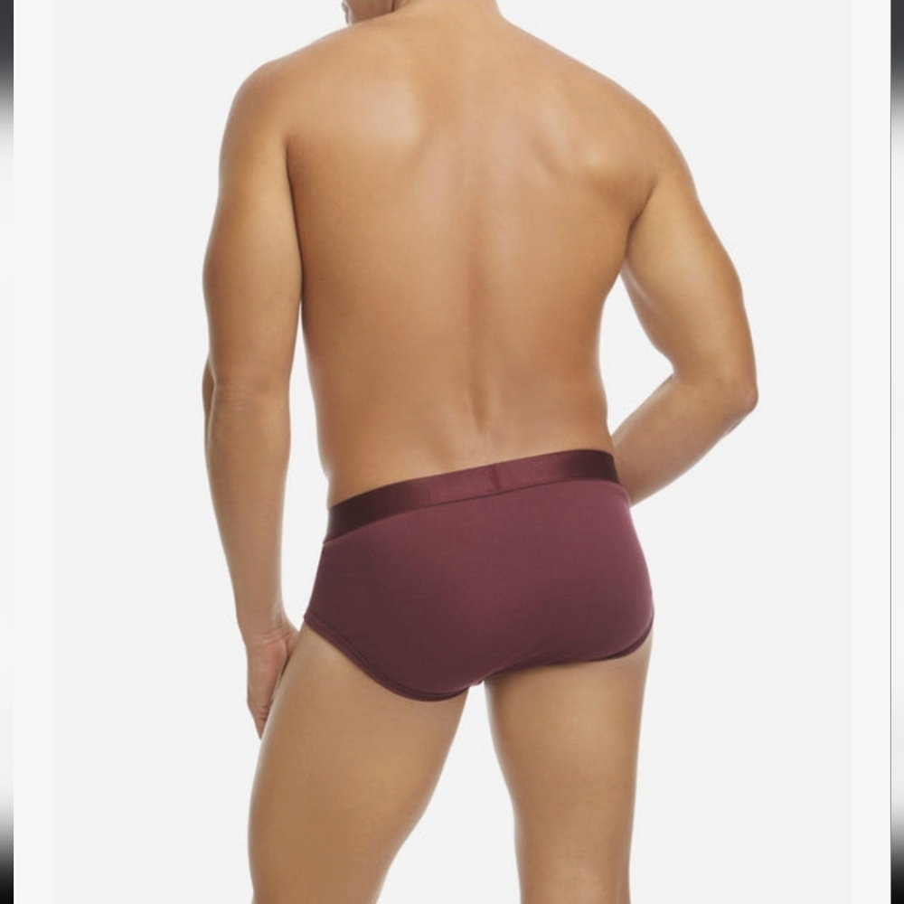 2xist NIB Men's Pima Cotton Contour Pouch Brief 3-Pack -Grey/Burgundy/Navy Small - Picture 8 of 9